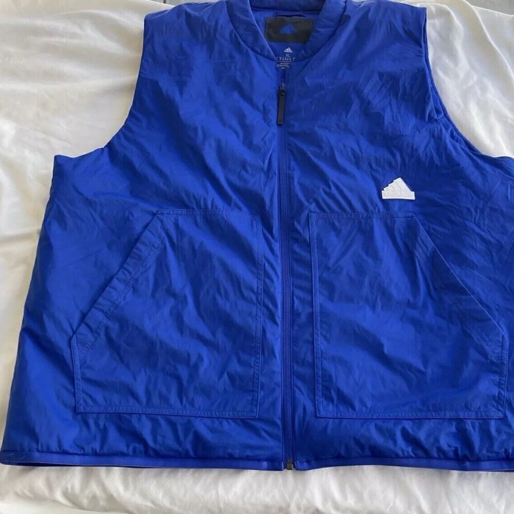 Adidas Men’s Insulated Puffer Vest XL Multi Sport Windproof Blue